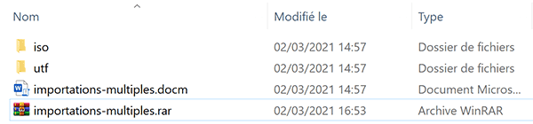 Sources du projet VBA Word avec sous dossiers pour fichiers à importer