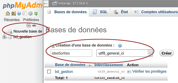 Créer une base de données MySql pour importer les informations exportées au format CSV