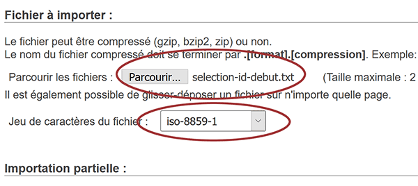 Définir jeu de caractères avant importation des données en base MySql pour interpréter correctement les accents