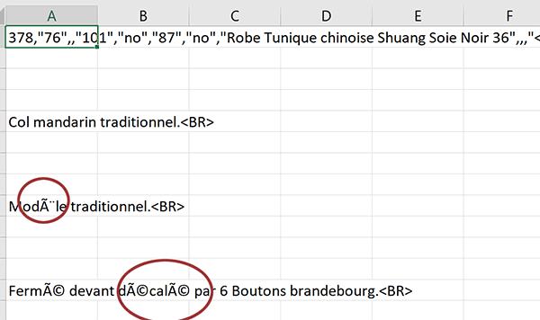 Exportation MySql dans Excel avec problèmes accents mal encodés