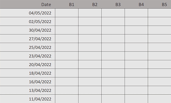 Importer les dates des tirages des lotos depuis le fichier CSV dans la feuille Excel