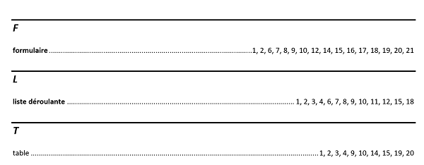 Index Word automatique pour recherche par mots clés dans le livre