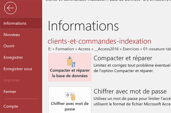 Compacter une base de données Access pour optimiser le poids et améliorer les performances