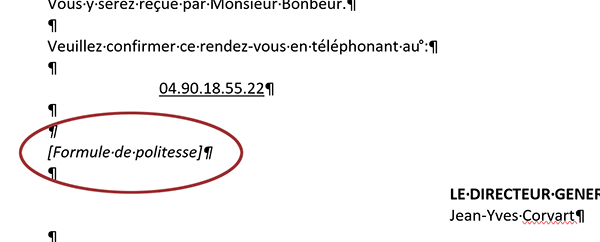 Bloc de texte inscrit entre crochets à remplacer en VBA Word