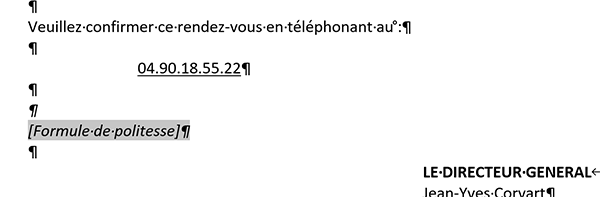 Sélectionner automatiquement une ligne Word en cliquant en regard à gauche dans la marge