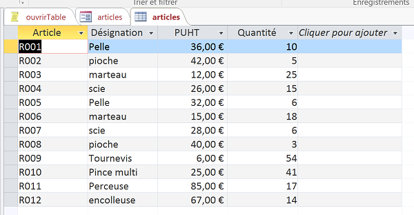 Afficher détail table depuis bouton de formulaire Access avec code VBA