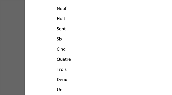 Inverser ordre des mots dans une liste verticale du document Word