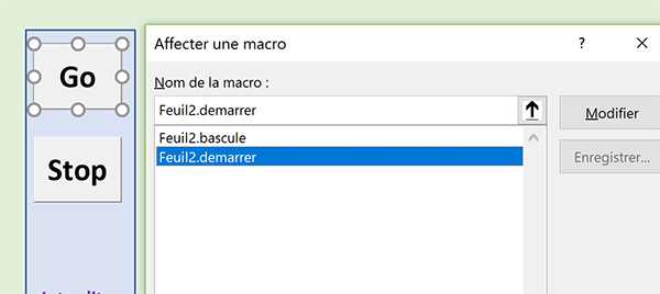 Associer le bouton de démarrage du jeu à une macro VBA Excel