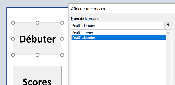 Déclencher un code VBA au clic sur un bouton de feuille Excel pour débuter la partie de jeu du Memory