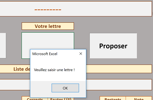 Contrôler saisie Utilisateur par code VBA Excel pour validation