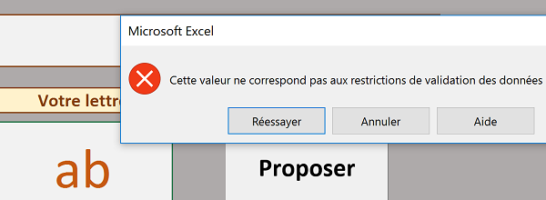 Limiter et contrôler saisie utilisateur par règles de validité Excel