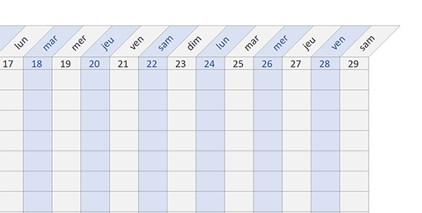 Enumération des jours du mois de Février pour une année bissextile avec Excel