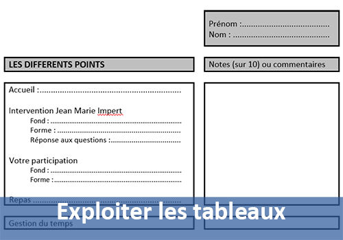 Exercices Word sur la création et la mise en page de courriers professionnels par les tableaux