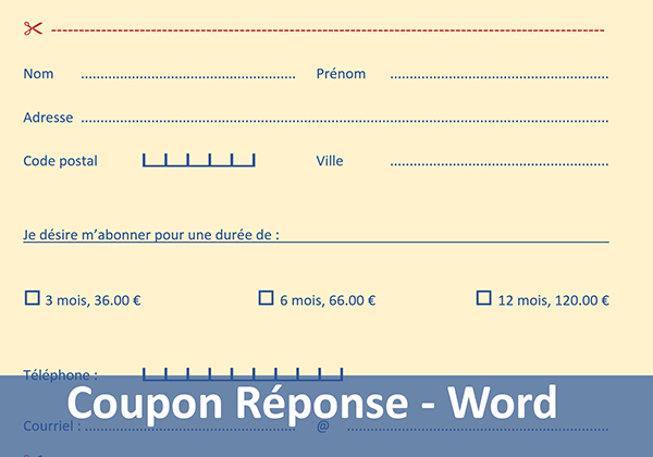 Créer un coupon-réponse avec les peignes et taquets de tabulation Word