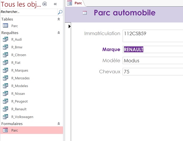 Base de données externe Access à lier dynamiquement pour recevoir automatiquement les mises à jour dans Excel