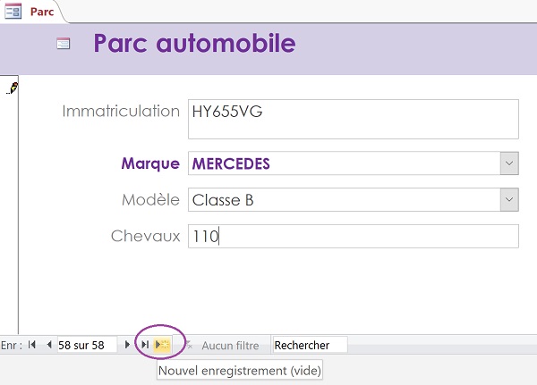 Créer nouveaux enregistrements dans base de données externe pour actualisation automatique dans feuille Excel