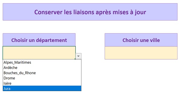 Liste déroulante Excel intégrant nouveau contenu grâce aux fonctions Decaler et NbVal