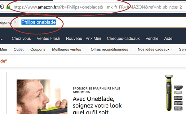 Résultats de recherche Web Amazon à atteindre par construction dynamique Url depuis calculs Excel