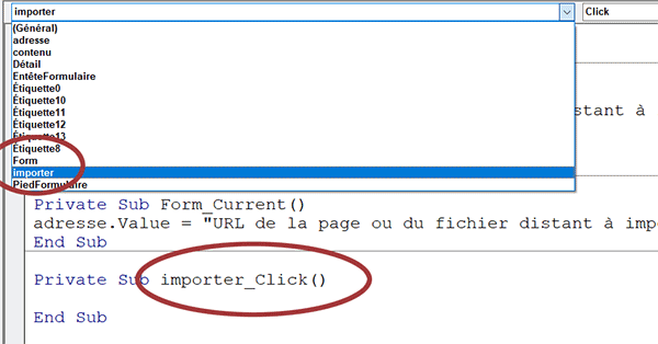 Attacher un code VBA Ã un bouton de formulaire Access