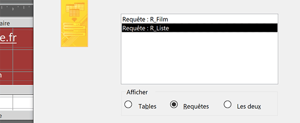 Liaison entre une requête et une liste déroulante de formulaire Access