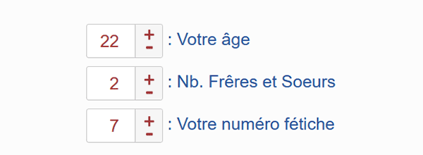 Contrôles spinner JQuery