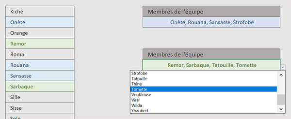 Listes déroulantes VBA Excel aux choix cumulés