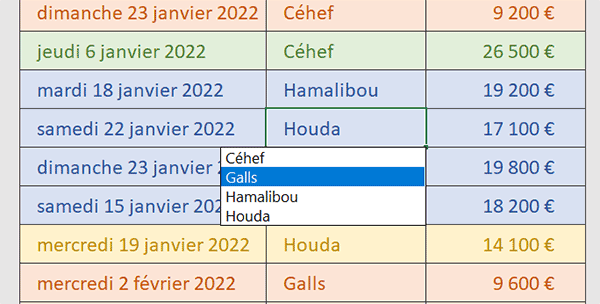 Suggestions intuitives de données de la part d-Excel au cours de la saisie