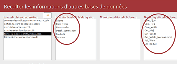 Listes des tables et requêtes d-une autre base de données en VBA Access