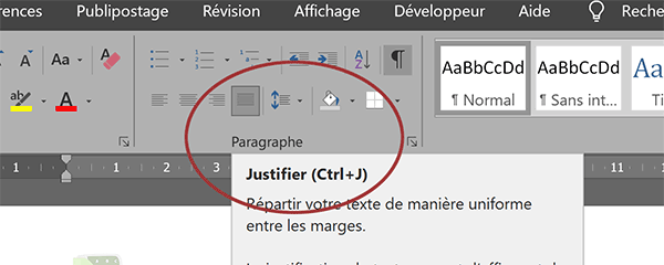 Rappel des raccourcis claviers associés aux boutons par les infobulles de Word