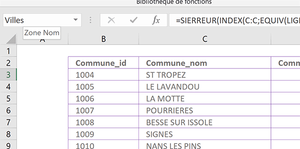 Nommer cellule de départ de plage pour adapter à son contenu avec fonction Excel Decaler