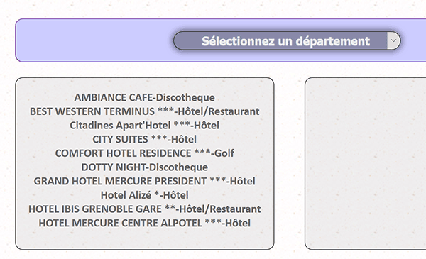 Restituer les informations de la base de données MySql correspondant aux choix recoupés des listes déroulantes Html dépendantes