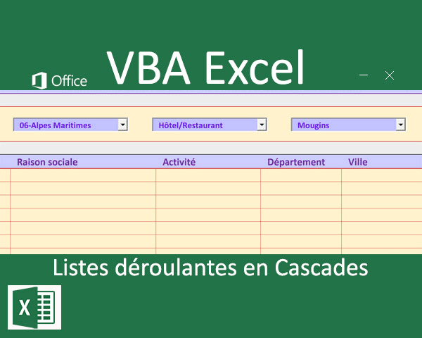 Créer plusieurs listes déroulantes reliées en cascade en VBA Excel