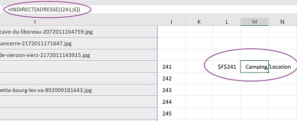 Obtenir références cellules Excel par calculs, fonctions Adresse et Indirect