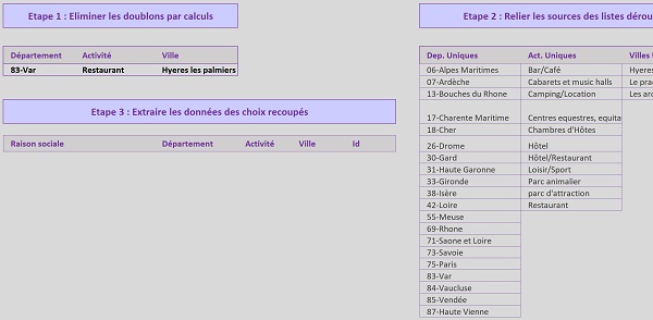 Listes déroulantes reliées entre elles grâce aux formules de calculs Excel