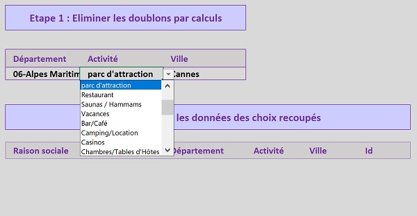 Listes déroulantes Excel à relier entre elles par le calcul