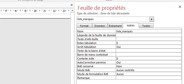 nommer contrôle formulaire Access