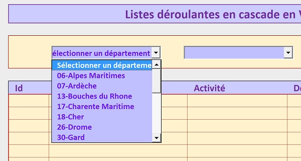 Remplissage liste déroulante Excel sans doublons par code Visual Basic