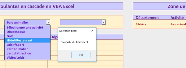Choix entonnoir restreints par listes déroulantes Excel reliées entre elles par code VBA