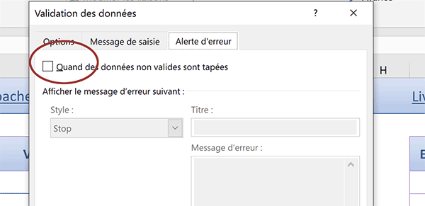 Déverrouiller une liste déroulante Excel pour autoriser des saisies non prévues par la liste