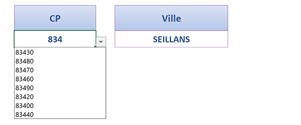 Liste déroulante Excel intuitive avec saisie semi-automatique sur les premiers caractères tapés