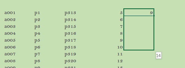 Série de nombres incrémentée grâce à touche CTRL avec poignée