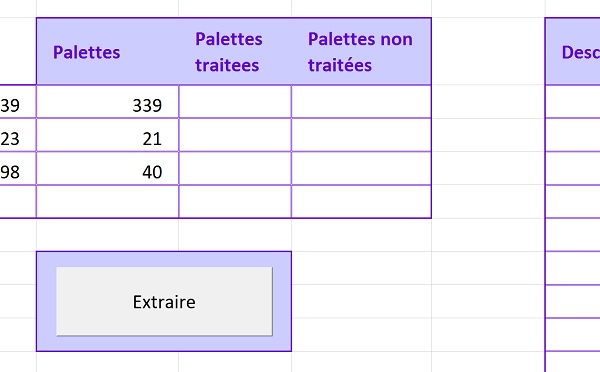 Construire bouton de macro Excel pour automatiser extraction de données et calculs logistiques dynamiques