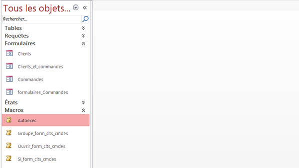 Macro Access auto-exécutable, autoexec