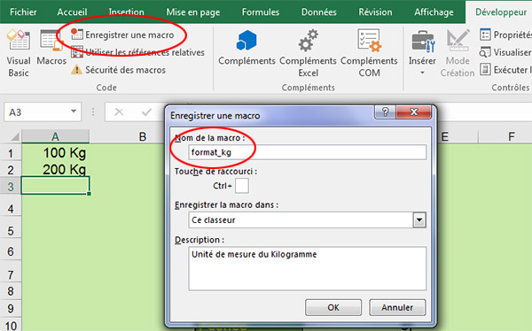 Enregistrer une macro automatique avec Excel