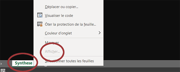 Masquer et protéger toutes les feuilles du classeur Excel en VBA