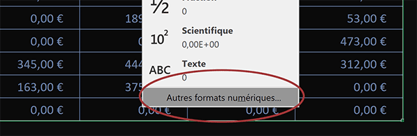 Créer un format personnalisé avec Excel pour masquer les valeurs nulles