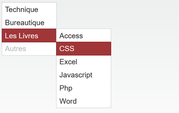 Menus Css, Javascript et JQuery