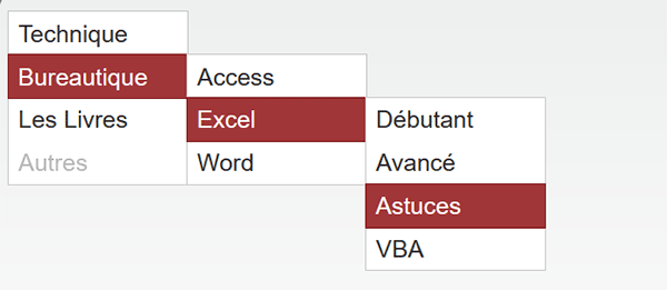 Sous menus en cascades en Javascript, JQuery et CSS