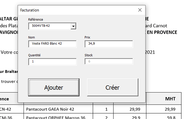 Facturer, gérer les stocks et créer la facture PDF en VBA Word