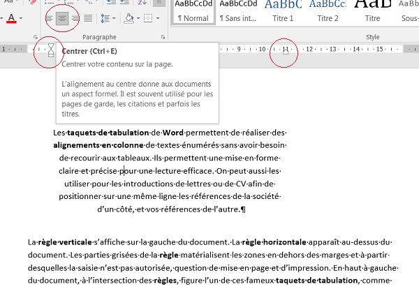 Aligner le texte en fonction de la position des retraits